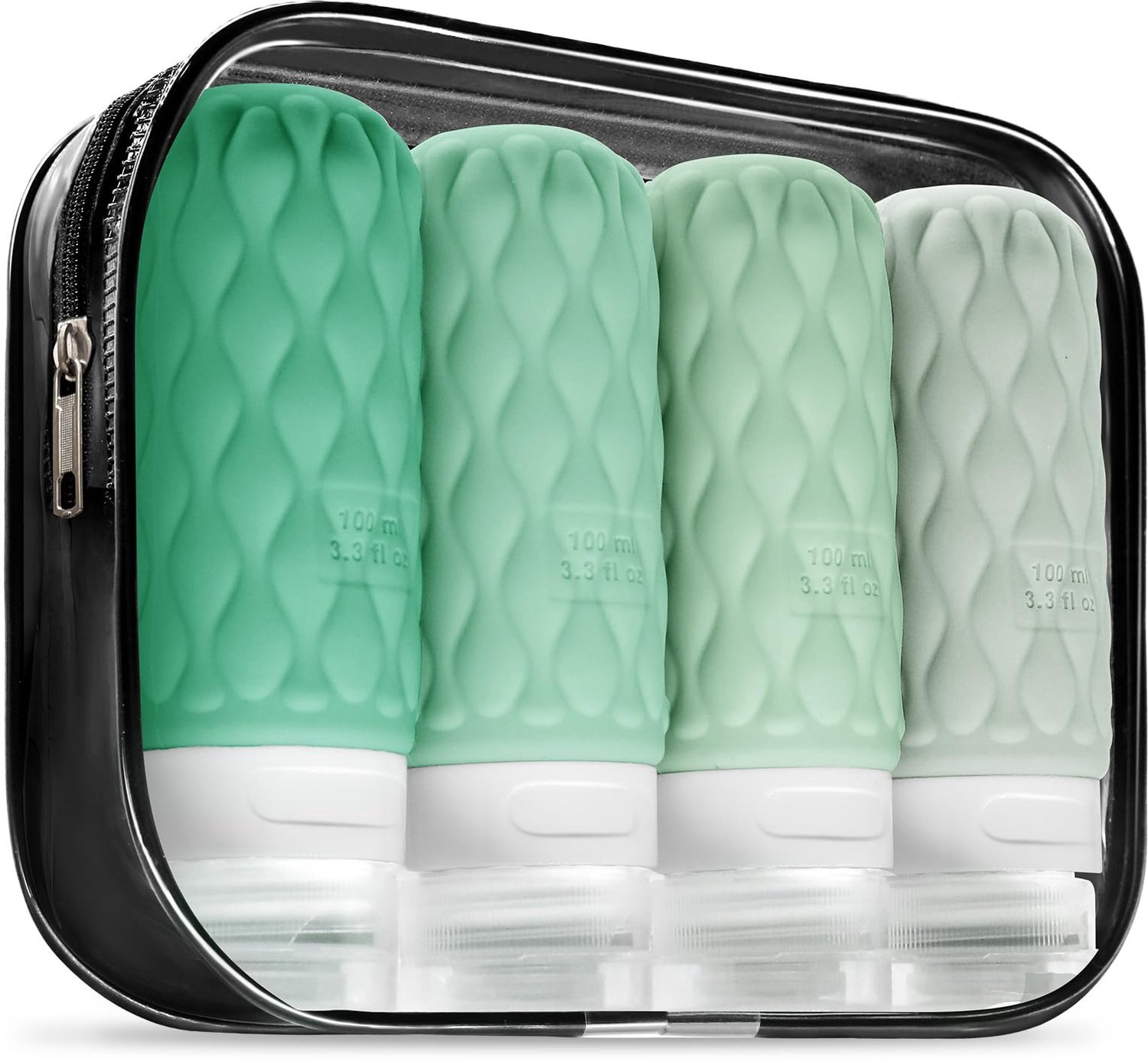 Reisflessen 100 ml - Siliconen Lekvrij - Set van 4 - Ideaal voor Shampoo en Lotion - ShopVlot