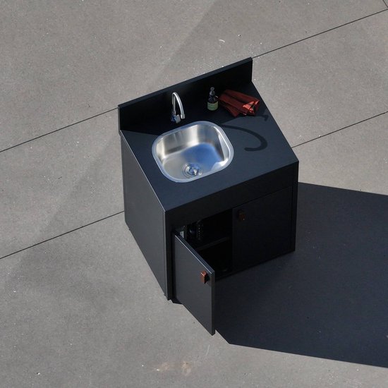 sweeek - Buitenkeukenmodule met gootsteen en 2 deuren van staal l80cm - thira van Sweeek — afbeelding 5