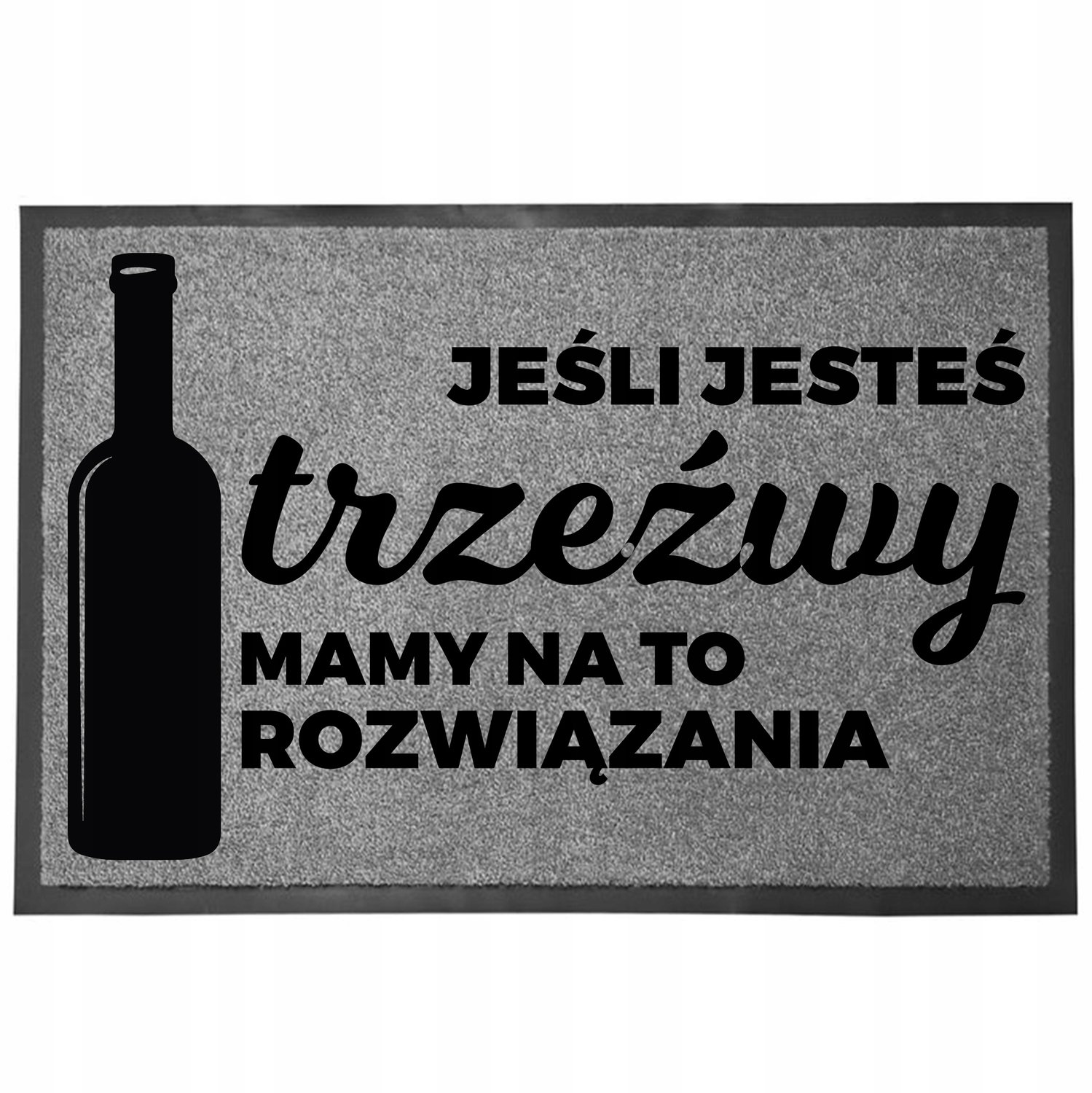 TabPrint Grappige Deurmat "TRZEŹWY" - Grijs - 60x40cm