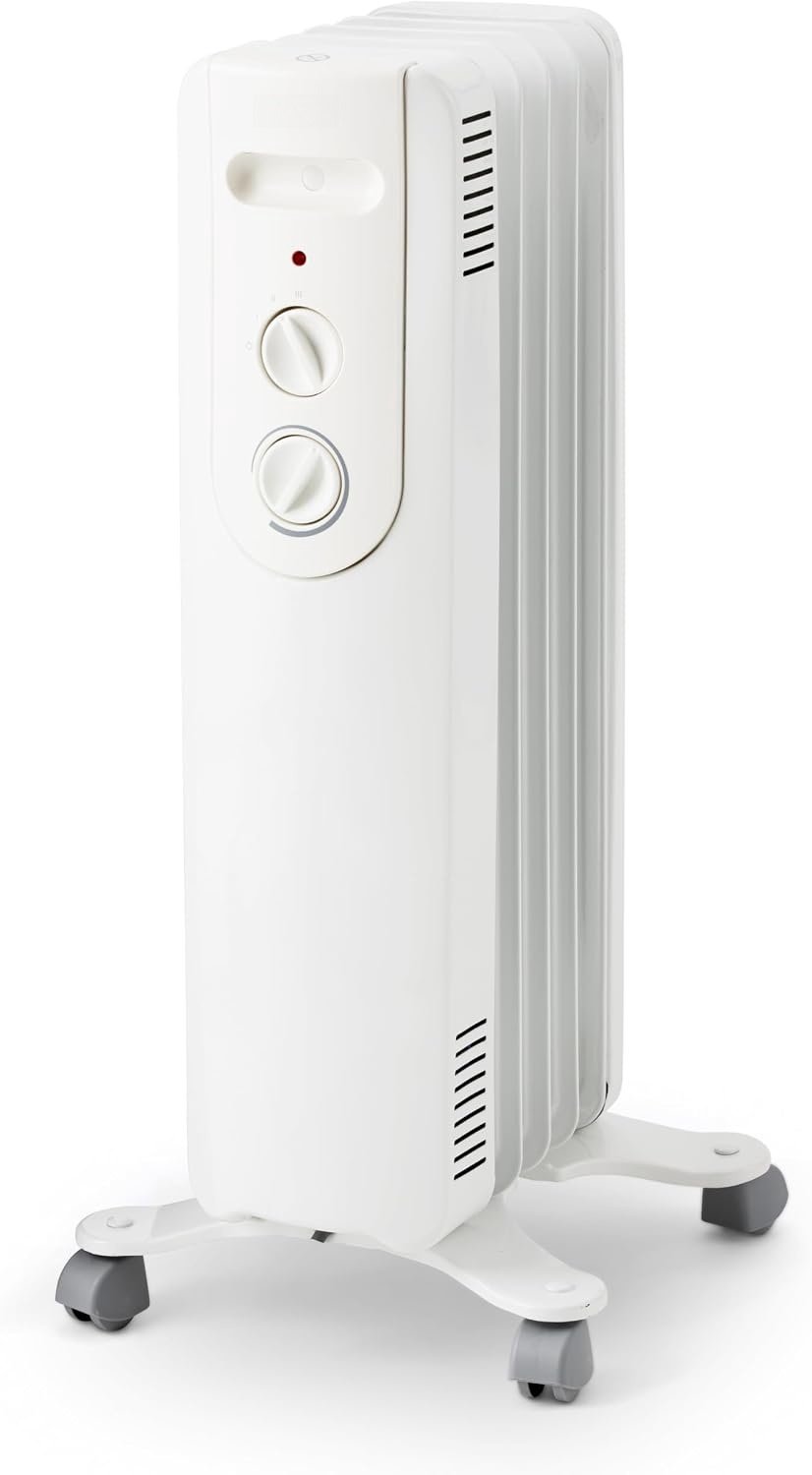 QEVA Olieradiator - Elektrische Radiator - Oliekachel - Wit - 15cm x 25cm x 67cm