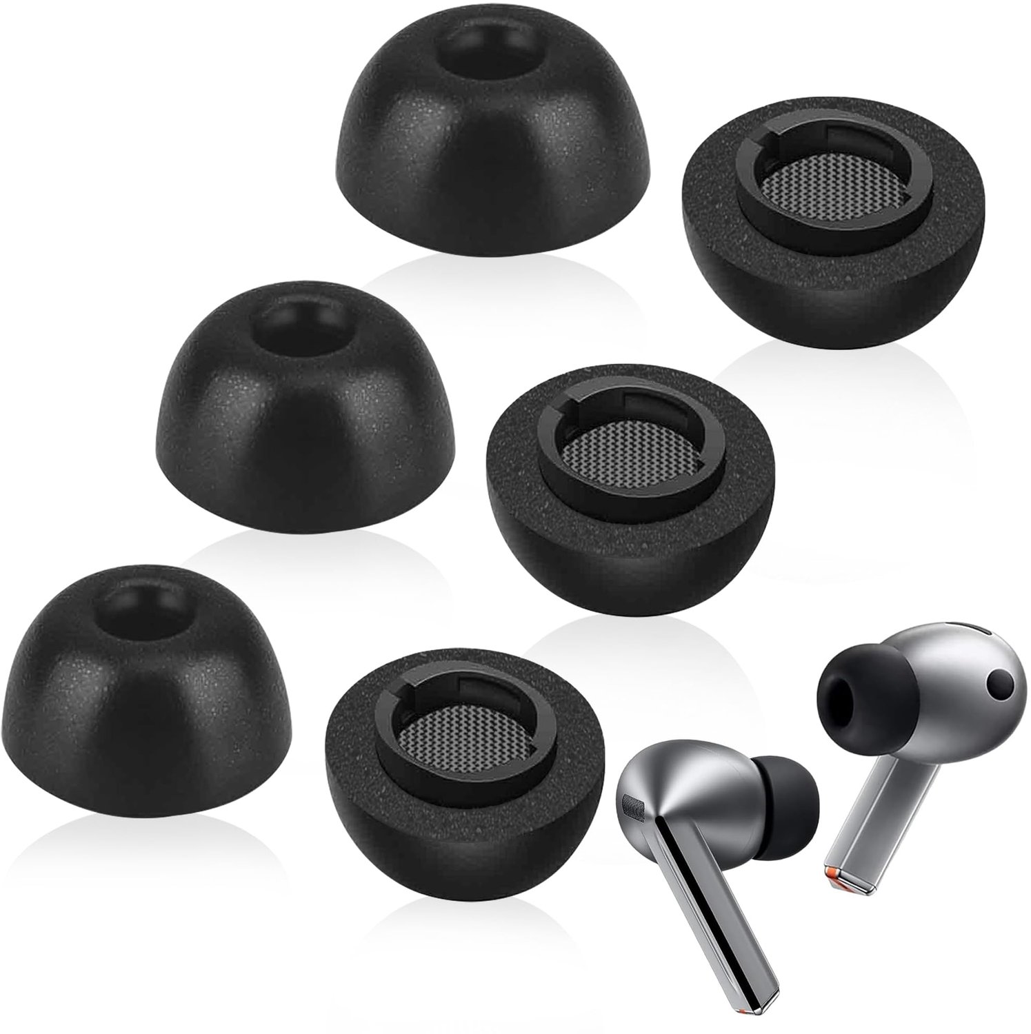 Oordopjes voor Samsung Galaxy Buds 3 Pro - vervangende geheugenschuim - 3 paar (XL/L/M) - comfortabel en duurzaam - Luxento