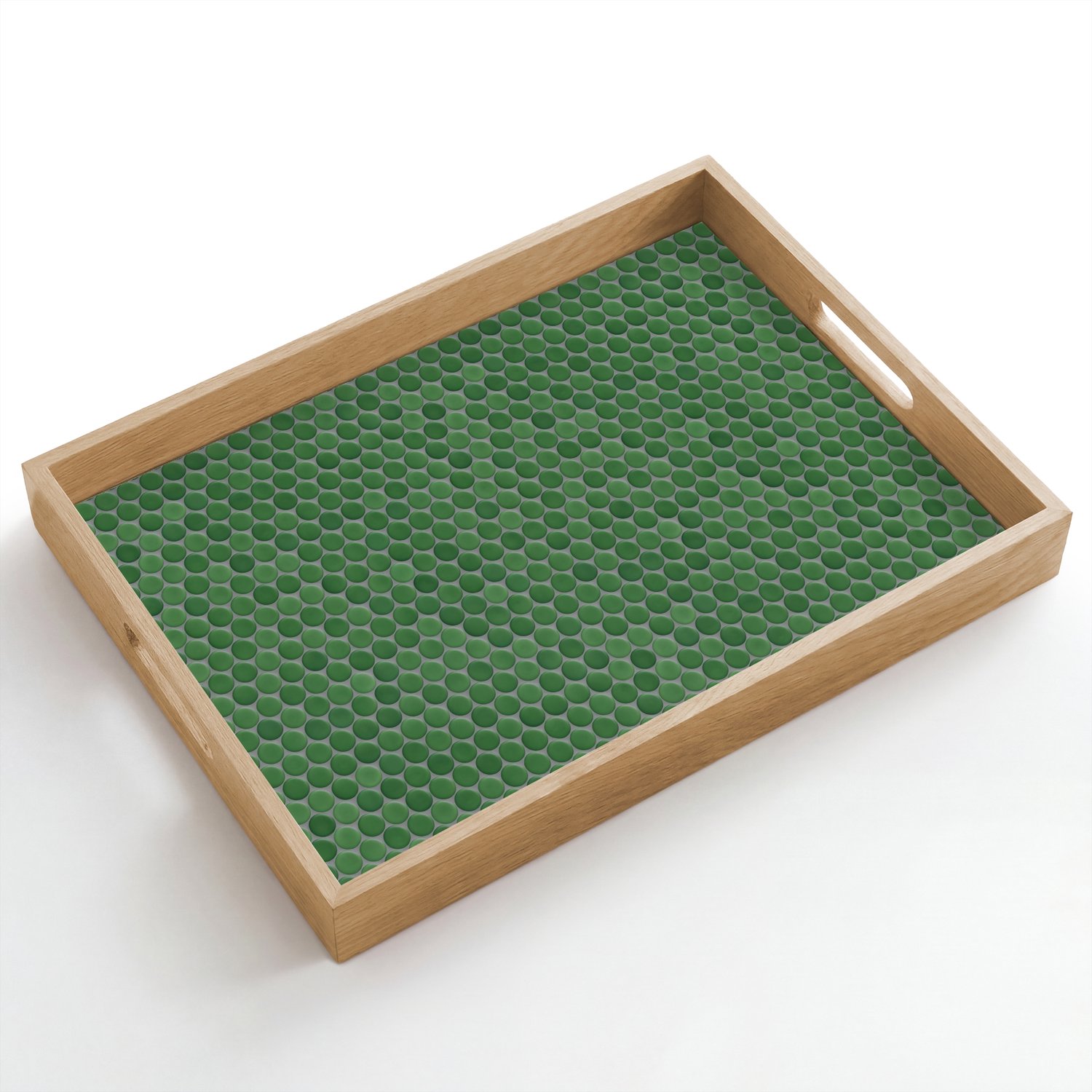 Dienblad hout 50x35 cm - Schootdienblad - Penny - Mozaïek - Bosgroen - Green - Borrelplank rechthoek - Plateau dienbladen