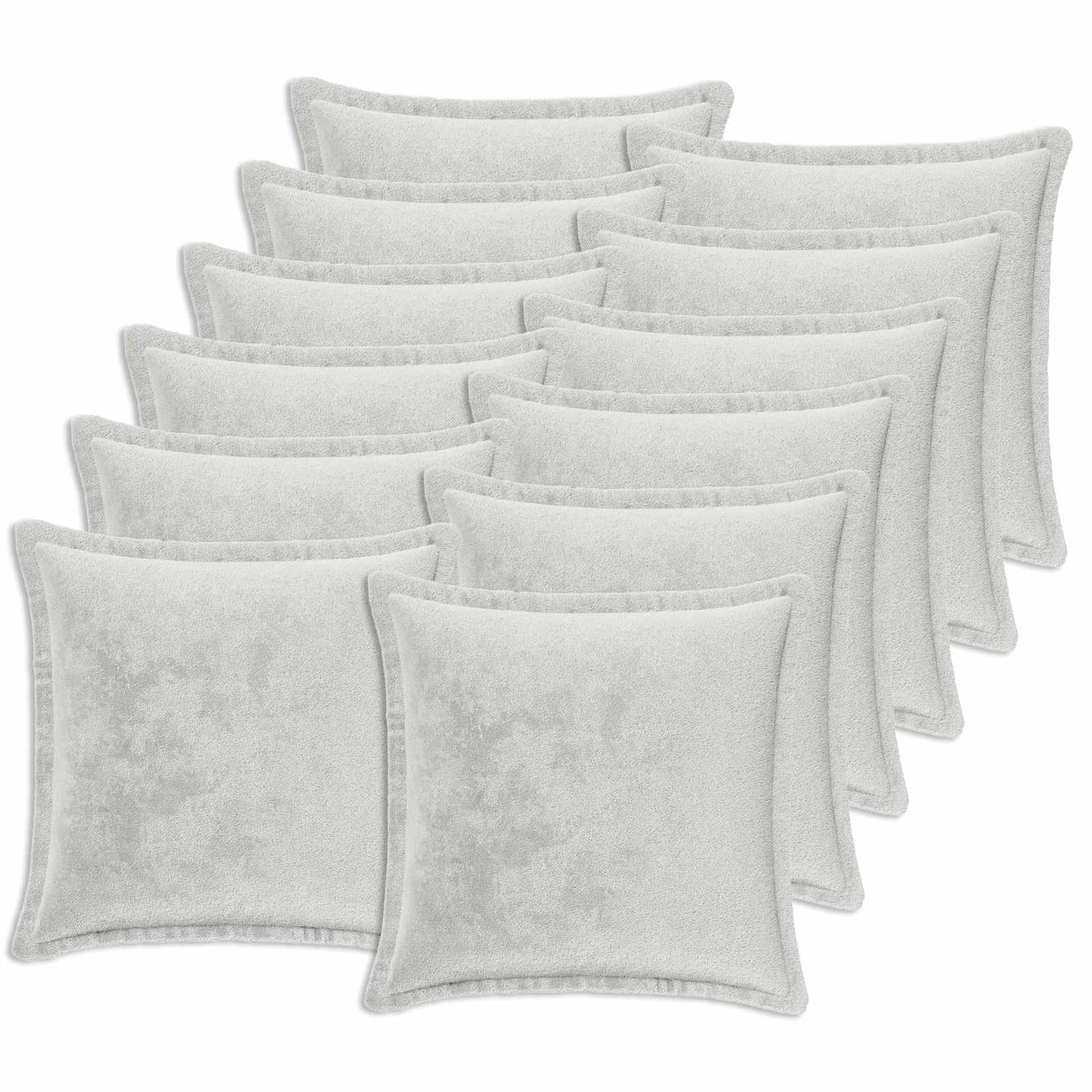 vidaXL Dekenkussen - 12 - st - HOUTEN - Lichtgrijs - 40 - x - 40 - cm - Flanel