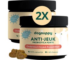 Anti-Jeuk Probiotica - Zonder vlees - 100% natuurlijk - 60 heerlijke snoepjes - Ondersteunt Gezonde Darmflora, Rustige Huid & Natuurlijke Balans - bij Gevoelige Huid & Krabben, Poten likken & Knagen, Allergieën - Aanbevolen door Dierenartsen