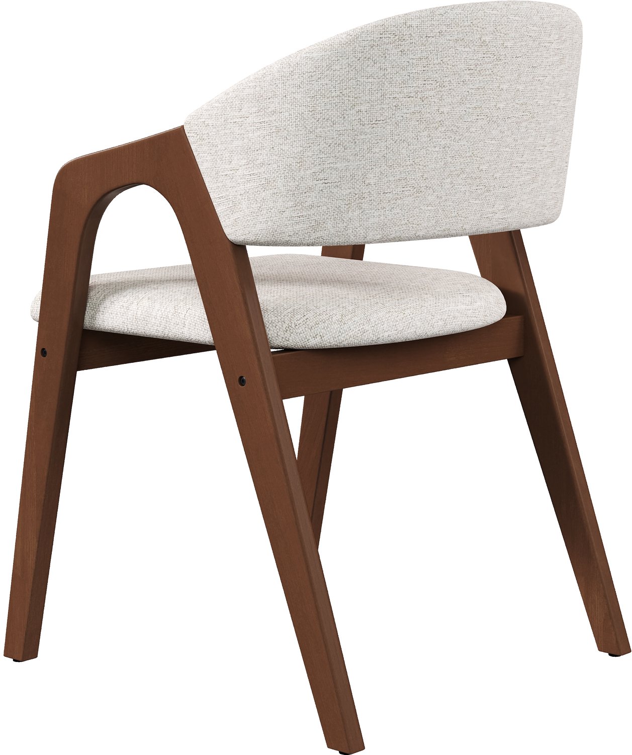 OKWISH Eetkamerstoel 55,5 x 60 x 83 cm - Set van 6 met Armleuningen - Voor Eetkamer en Woonkamer - Hout en Linnen - Walnootbruin en Haverbeige Walnootkleurig en haverbeige