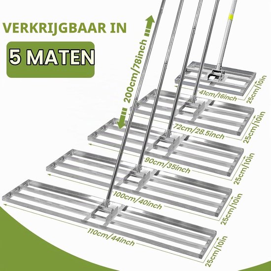 Gazonnivelleringshark - Roestvrij Staal - 2,15 m - Nivelleringsgereedschap voor Tuin en Golfbaan — afbeelding 4