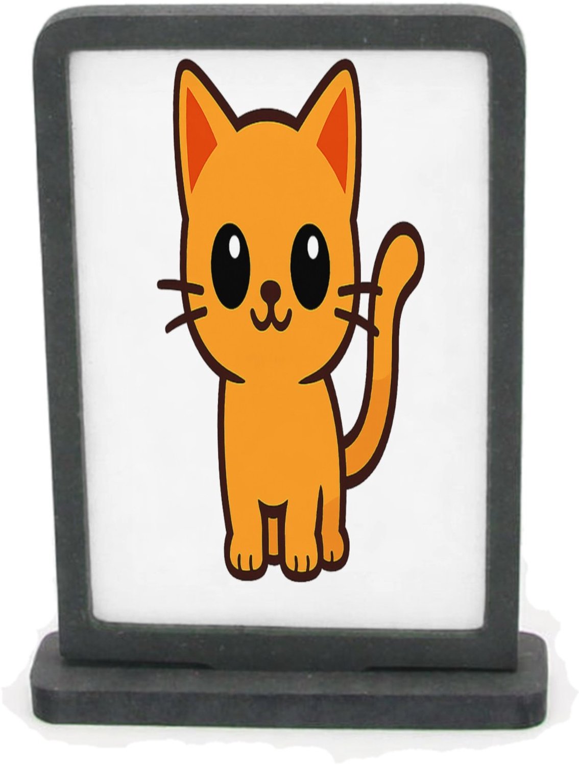 Mr Cadeautjes Houten fotolijst rechthoek met MDF inleg - design Een vrolijke, minimalistische dierfiguur met een heldere con | cadeau Wit
