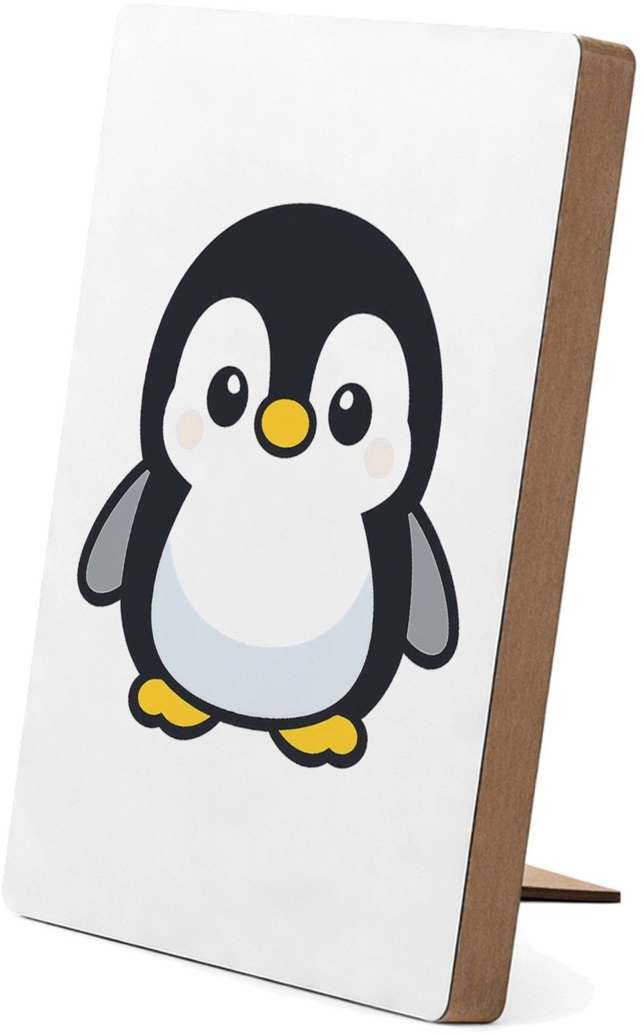 Mr Cadeautjes Glasframe/MDF 12,7 x 17,8 - design Een vrolijke, ronde vos met grote ogen in een minimalistisch | cadeau Wit