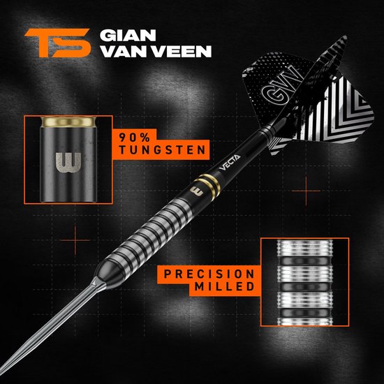 Winmau Gian van Veen TS Switch Point 90% - Dartpijlen van Winmau — afbeelding 3