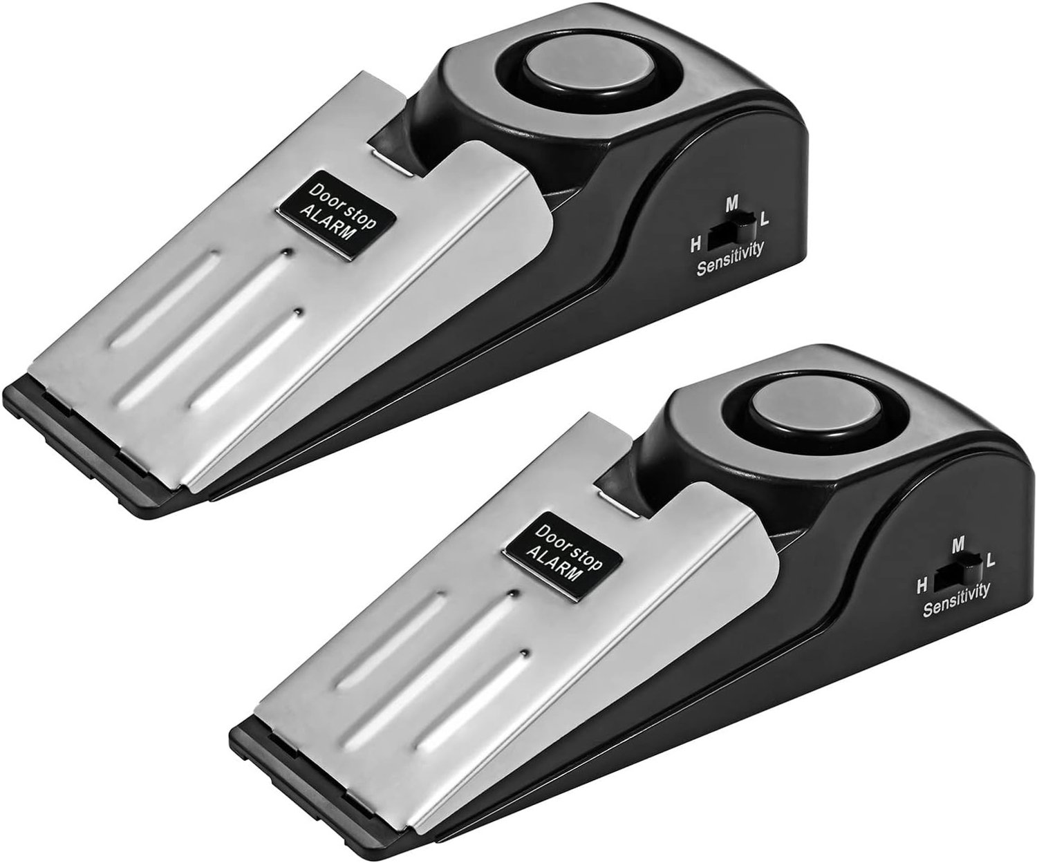 Deurstopper Alarm - Zwart - 14 x 4,5 x 4 cm - Met Antislip Rubber en 120 dB Alarm - Voor Beveiliging Thuis