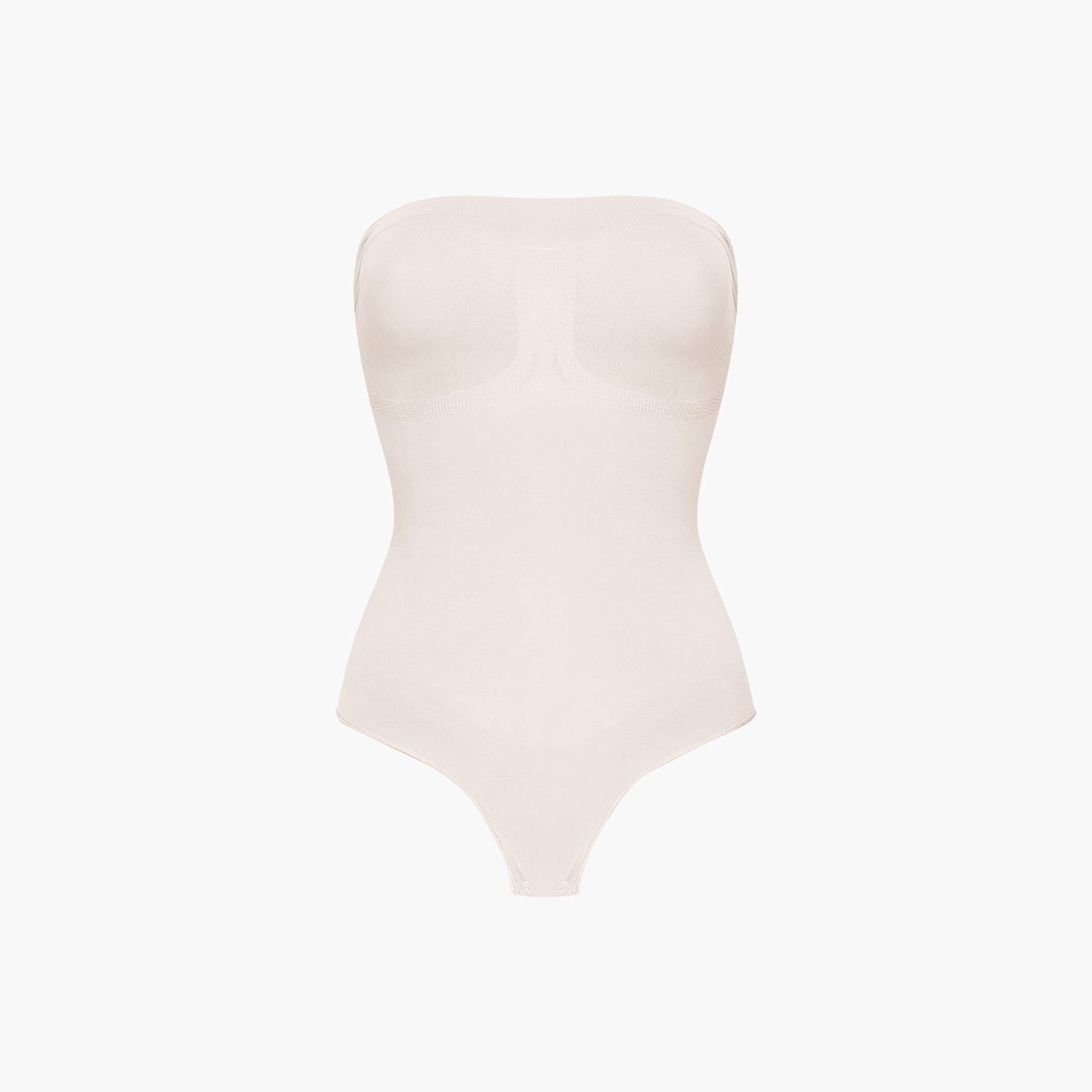 cfab Strapless corrigerende bodysuit met strikjes - Zandkleur XS - Corrigerende Body - Naadlos - corrigerend ondergoed dames