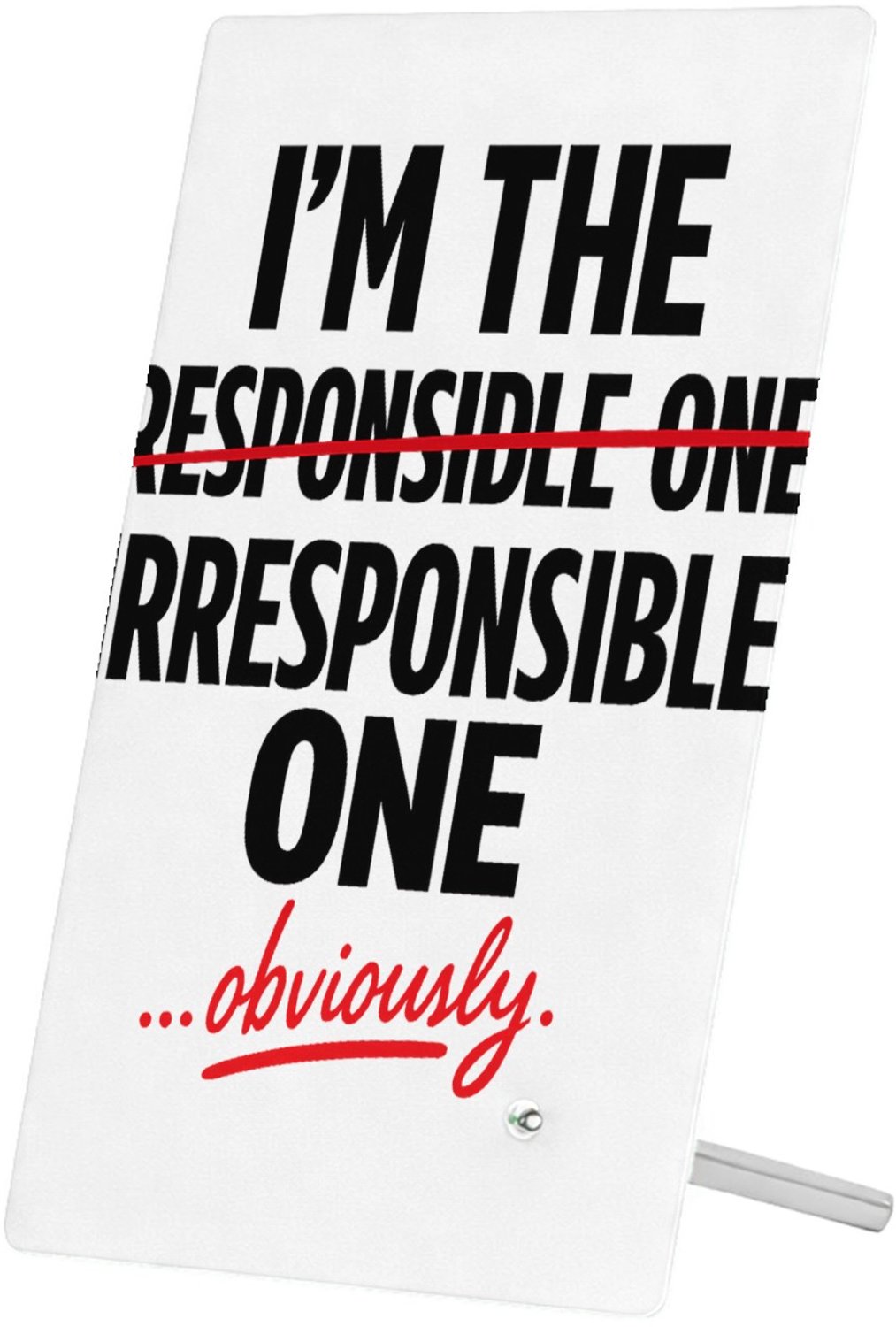 Mr Cadeautjes Glasframe 11 x 16 - design Een krachtige typografische grap met een doorgestreepte verw | cadeau Wit