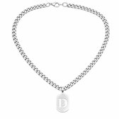 Zilverkleurige ketting heren letter hanger D schakel ketting minimalistische ketting met initiaal hanger rechthoekige hanger persoonlijke ketting voor dagelijks gebruik feest cadeau afstuderen