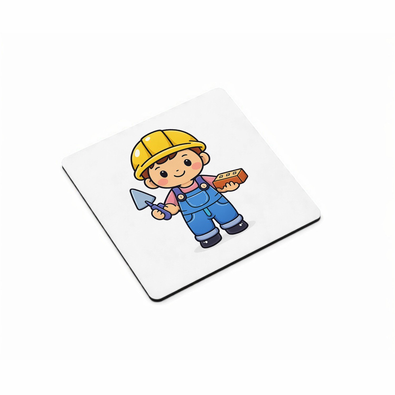 Mr Cadeautjes MDF magnetische fotolijst vierkant 9,5 - design Toekomstberoep met schattige klusser in de tuin | cadeau Wit