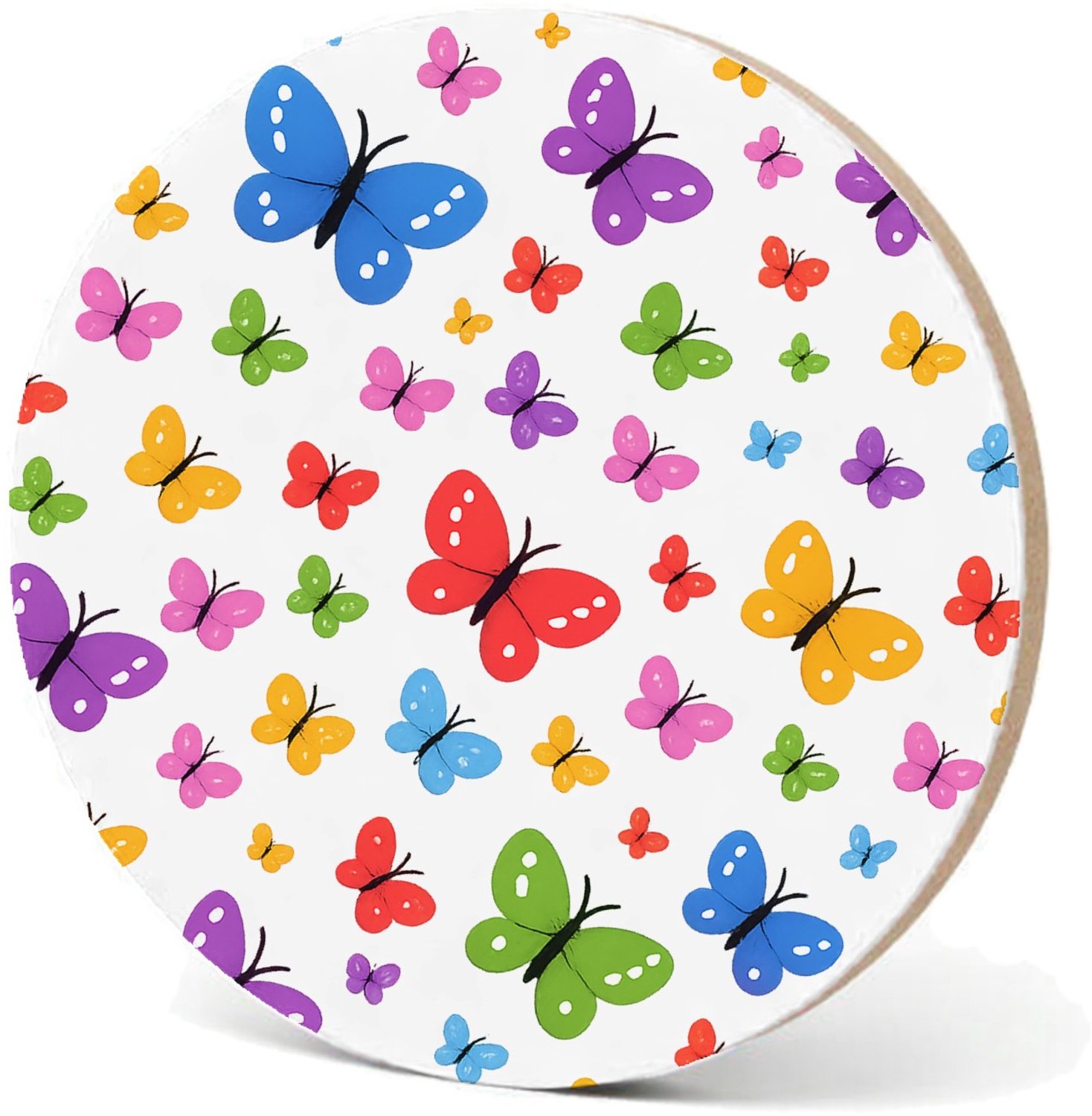 Mr Cadeautjes MDF fotolijst - design Speels herhaalpatroon met kleurrijke vogels en kleine bloese | cadeau Wit