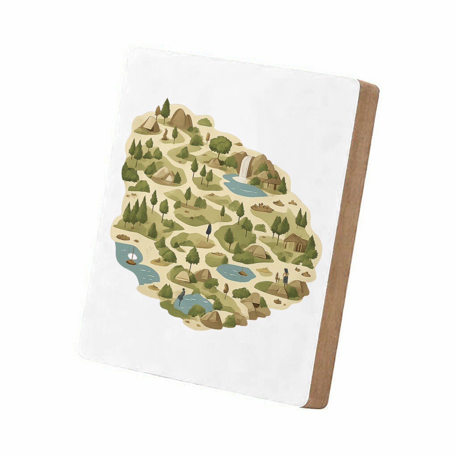 Mr Cadeautjes MDF staande fotolijst 15,2 x 15,2 - design Een rustige stadsplattegrond als decoratieve print met mini| cadeau Wit