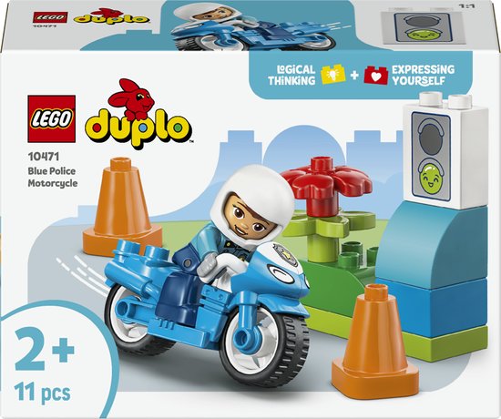 LEGO DUPLO - Blauwe politiemotor Constructiespeelgoed thumbnail 2