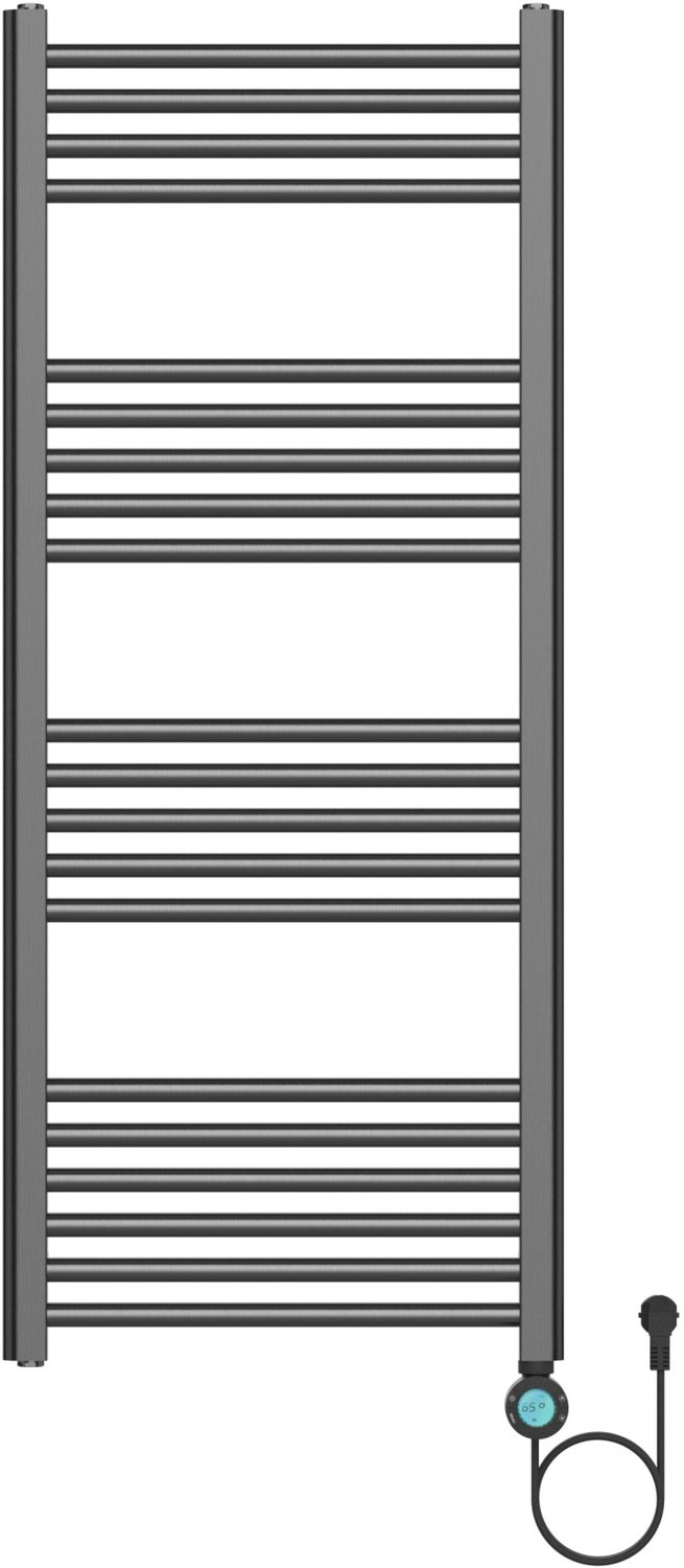 BELRAD elektrische radiator 1200x500 mm – 700W – gunmetal – digitale thermostaat – Smart WiFi – aansluiting rechts