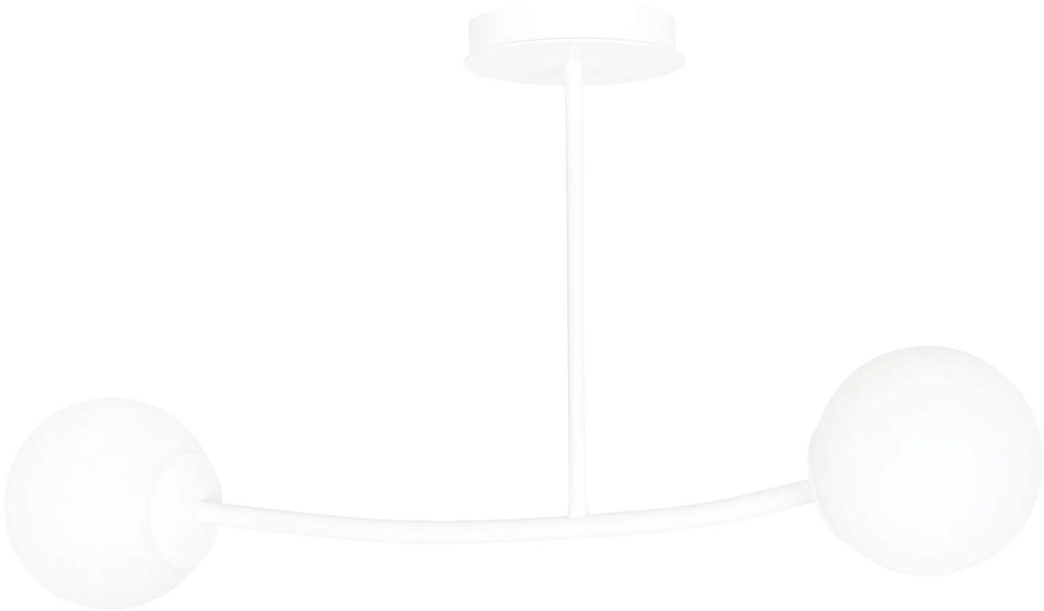 Emibig Lemvig kleine witte gebogen hanglamp met witte glazen bollen E14 - Perfect voor sfeervolle verlichting in uw woonkamer