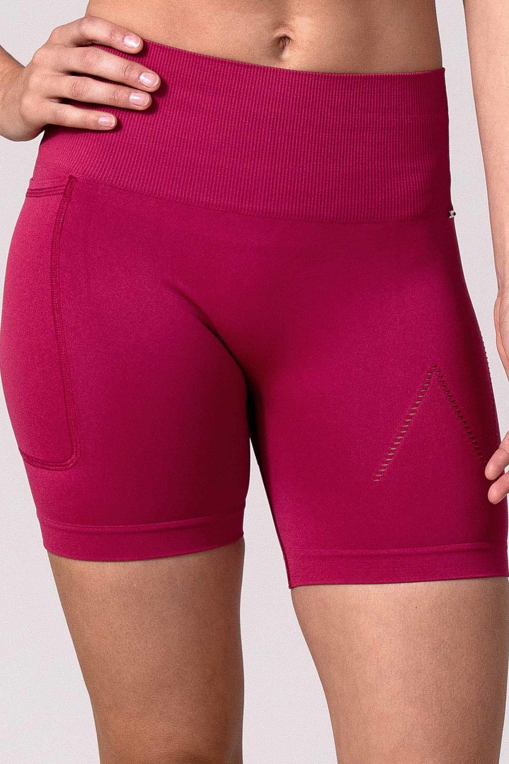 REVIVE Amarante - Sportshort Dames - Seamless, High Waist, Yoga - Cherry Pink - Maat M
