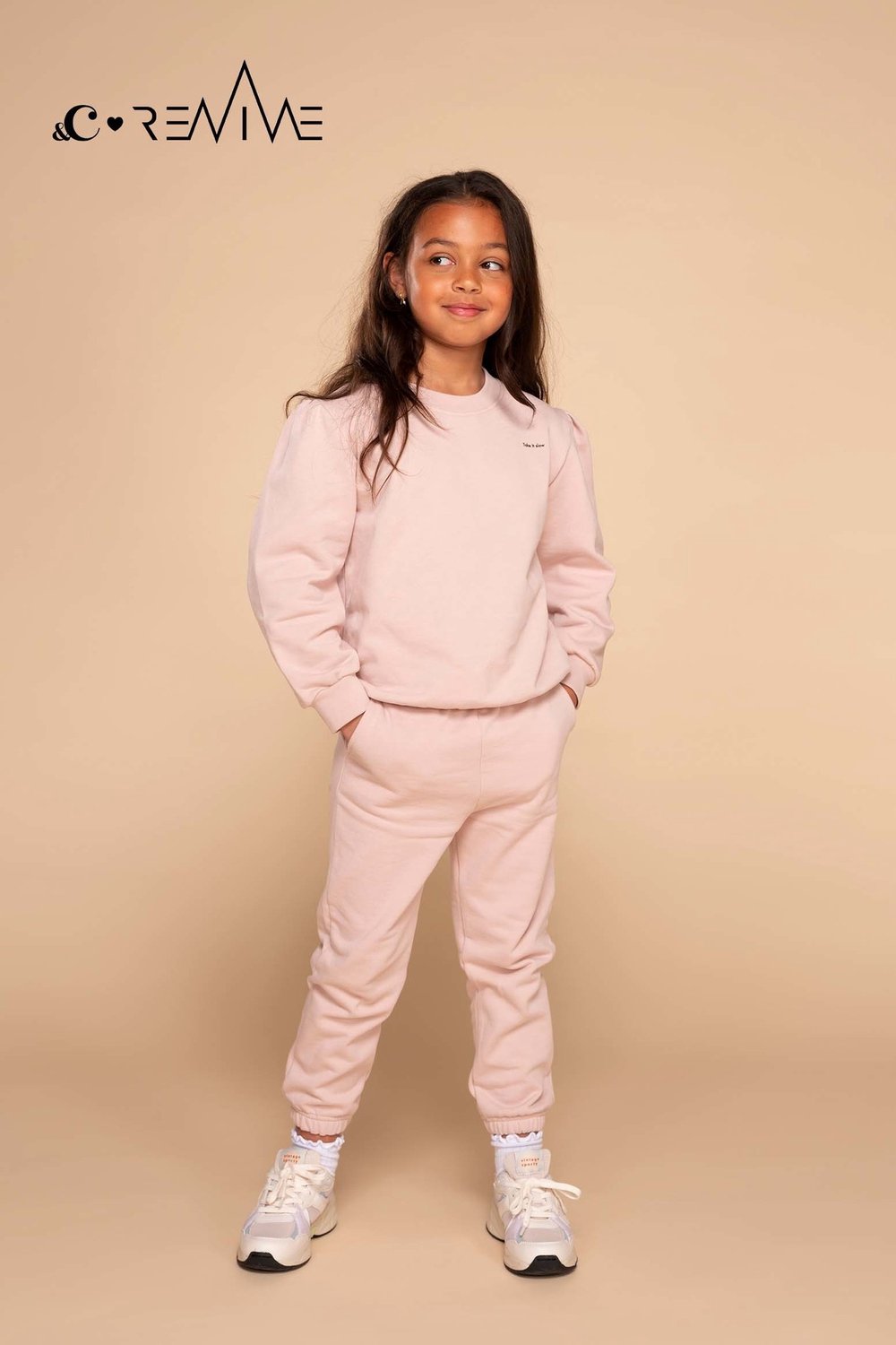 REVIVE x &C - Huispak Meisjes - Puff Model, Biologisch Katoen - Blush Pink - Maat 92 (1-2 jaar)
