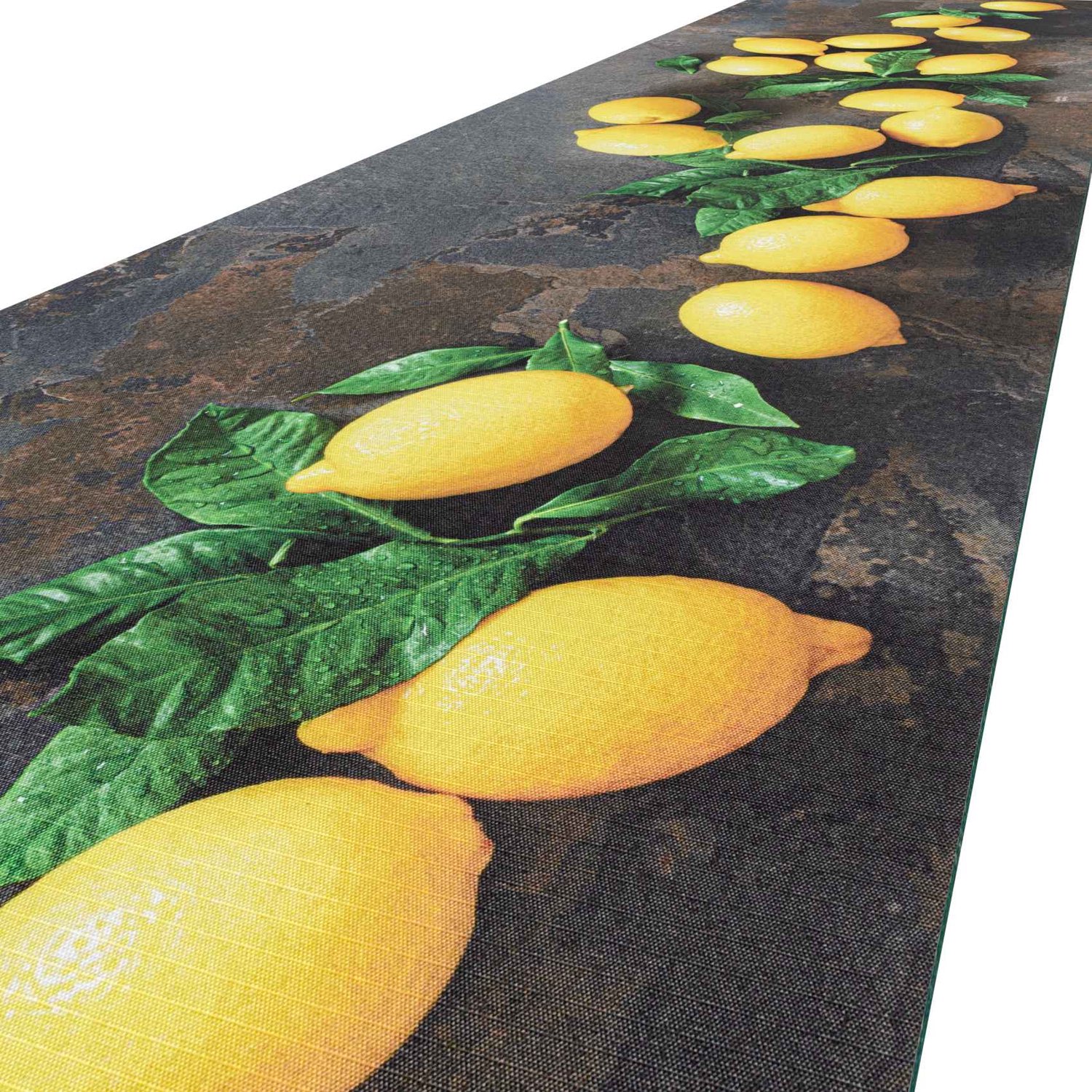 ANRO Keukenloper Limoncello Citroenen Antraciet 300x52cm – Antislip Gangloper Tapijtloper 3 mm