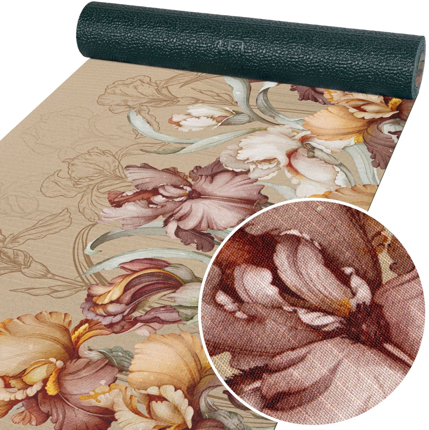 ANRO Keukenloper Tavero Irissen Beige 280x52cm – Antislip Gangloper Tapijtloper 3 mm Laagpolig