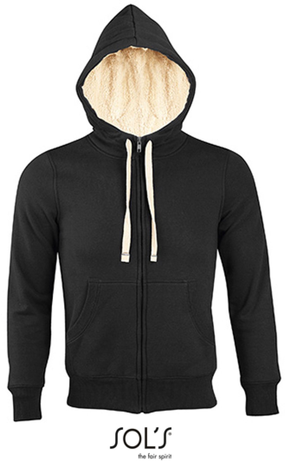 SOL’ Unisex Zipped Jacket Sherpa L482 Zwart