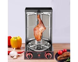 Gas Doner Kebab Machine – Gas Kebab Grill – Doner Grill – Kebab Barbecue – 360° Draaiend Mechanisme – Roestvrij Staal – 3000W Vermogen
