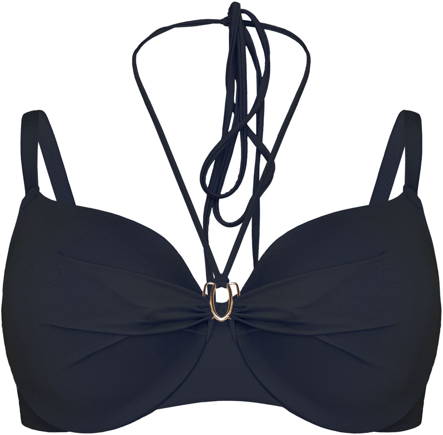 ESOTIQ Cannes-serie - Bikinitop - Licht gevoerde cups - Afneembare decoratieve band - Zwart
