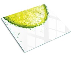 Tulup Glazen Snijplank - Kalkwater - 60x52 - Rechthoekig - Hittebestendig - Keukenaccessoires - Snijplank Voor Keuken - Snijplank Glas - Glazen Snijplanken - Kookaccessoires - Keuken - Keukenplank Van Glas