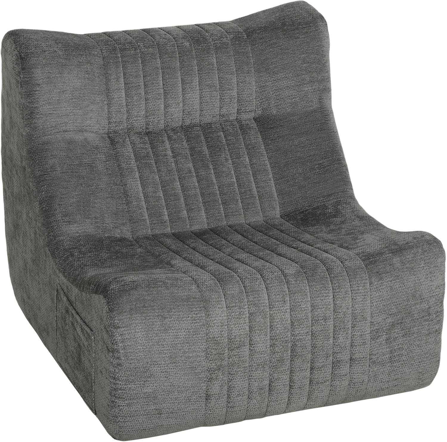 Homona Vloerstoel met rugleuning - Met zijvakken - 80 x 90 x 76 cm - Kastanjegrijs Kastaniengrau