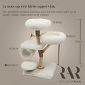 Compacte krabpaal van 110cm hoog, met duidelijke afmetingen voor slaap- en speelruimte.