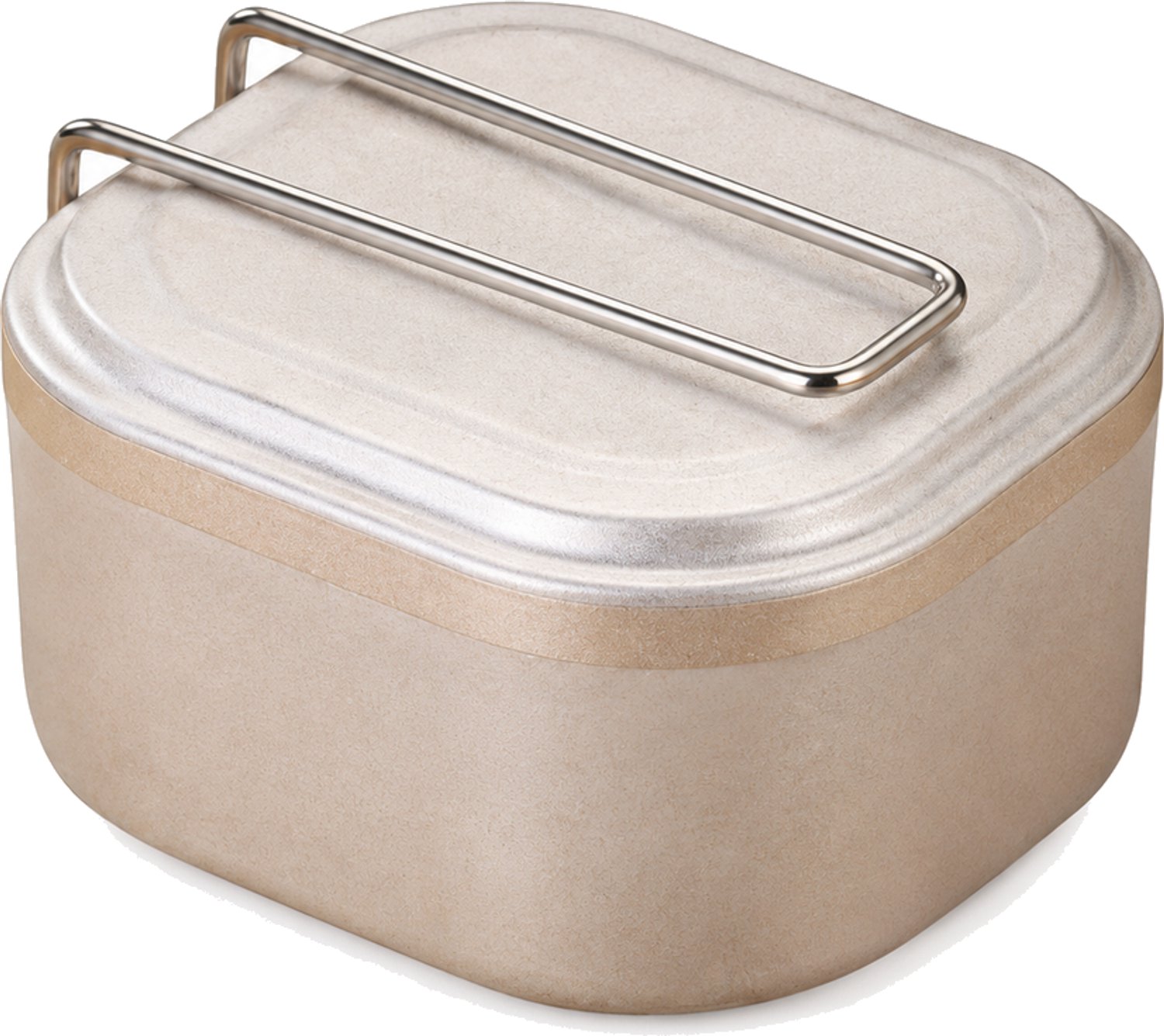 Broodtrommel van aluminium 950 ml vierkant met handgreep en gestraalde matte afwerking