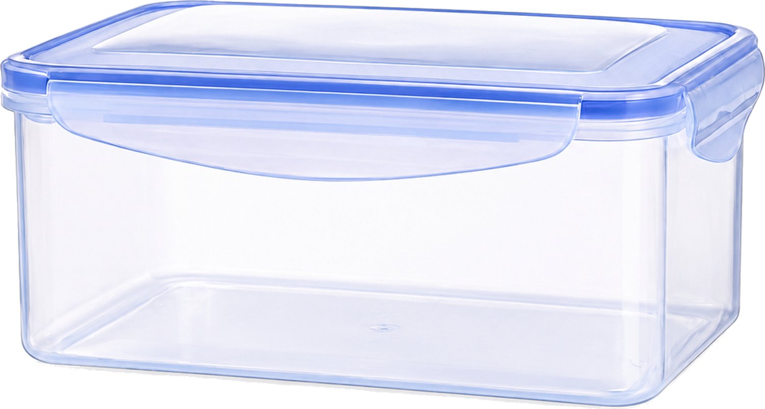 Broodtrommel 350 ml van PP met transparante bak en lichtblauw deksel