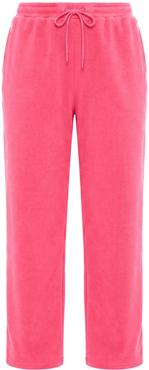Ulla Popken - Dames - Broek Rose wijde rechte pijpen elastische tailleband - Fuchsiaroze - Maat 50+
