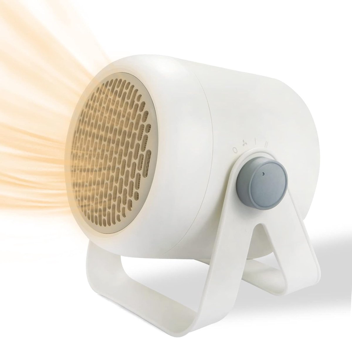 Set van 2 mini-kachels, 500W draagbare mini-elektrische kachels geschikt voor instelbare thermostaat en timer, oververhittingsbeveiliging en led-display, stille kachels geschikt voor gebruik binnenshuis op kantoor of bureau (wit)