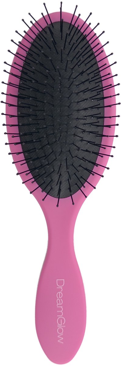 Anti Klit Haarborstel - Pijnloos Ontklitten Zonder Trekken - Ovale Detangler Brush - Nat & Droog Haar - DreamGlow Classic Oval Roze