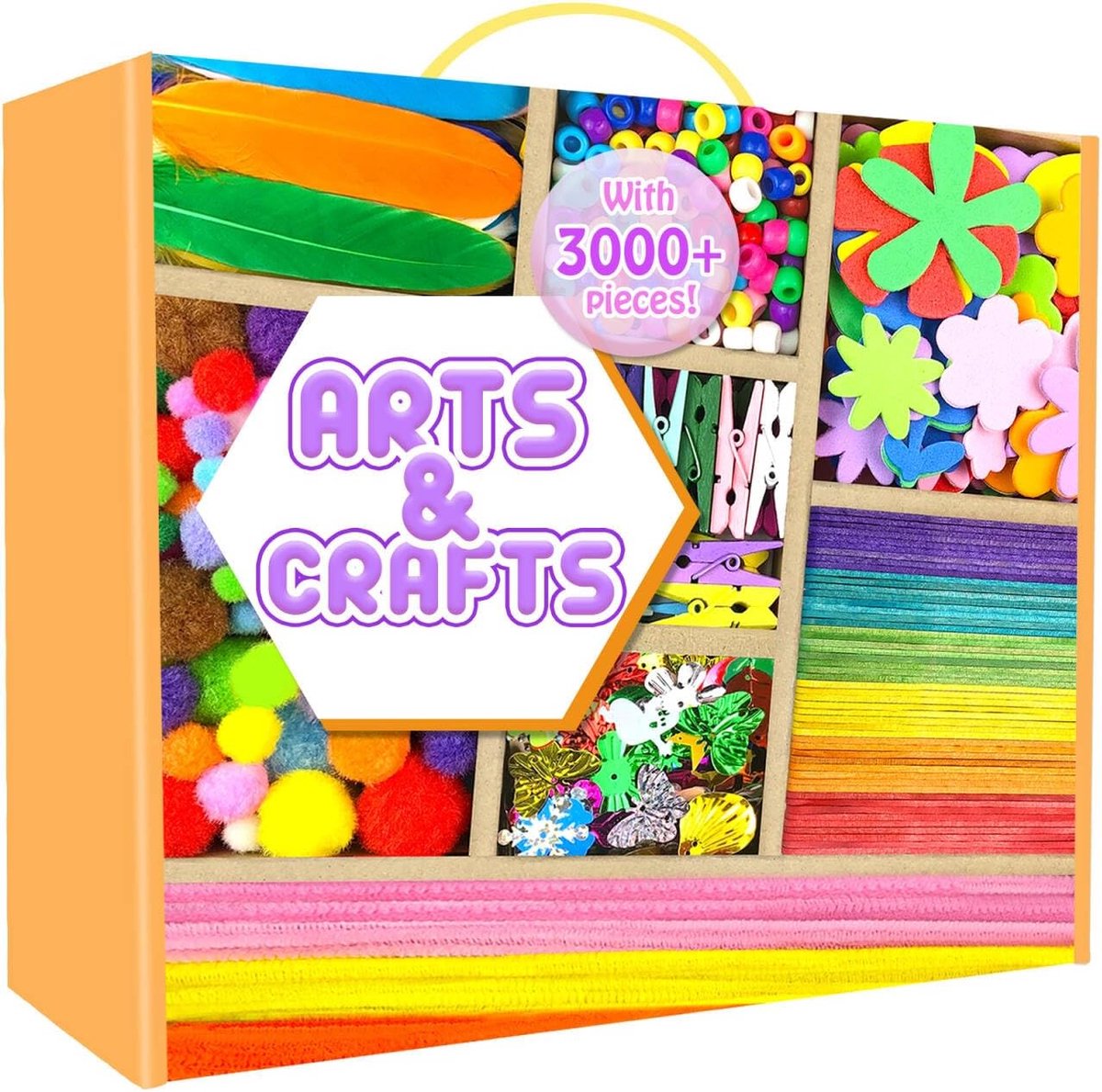 3000 stuks handmatige activiteit voor kinderen, knutselset voor kinderen, pijpreinigers, educatieve benodigdheden, creatieve vrijetijdssets voor meisjes en jongens, 4-8, 8-12 jaar, cadeau