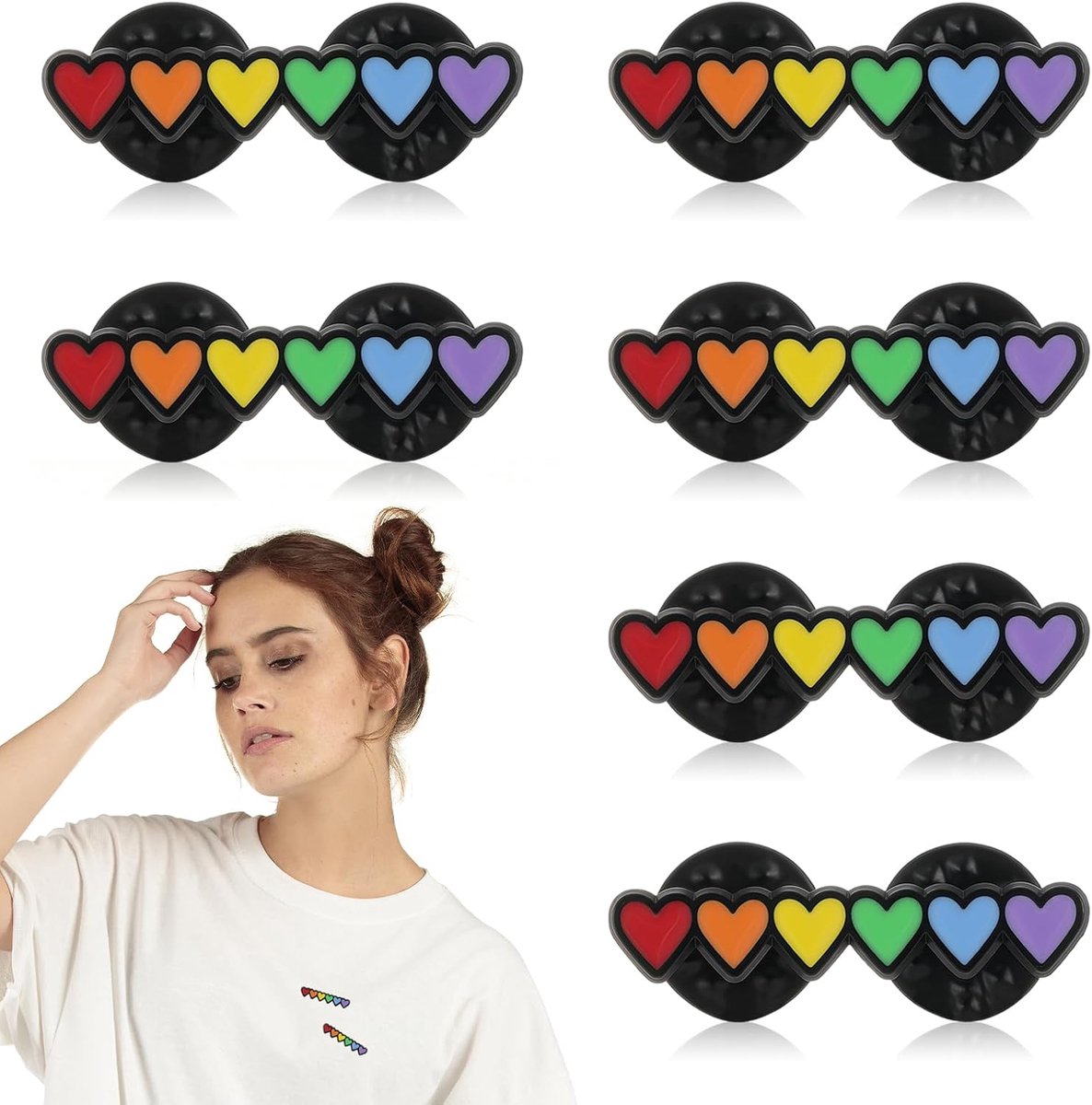 6 Stuks Regenboog Voortgang Pins, LGBTQ Trots Spelden, Diverse Liefdeshart Spelden, Unisex Modeaccessoires, Kleding Versiersels