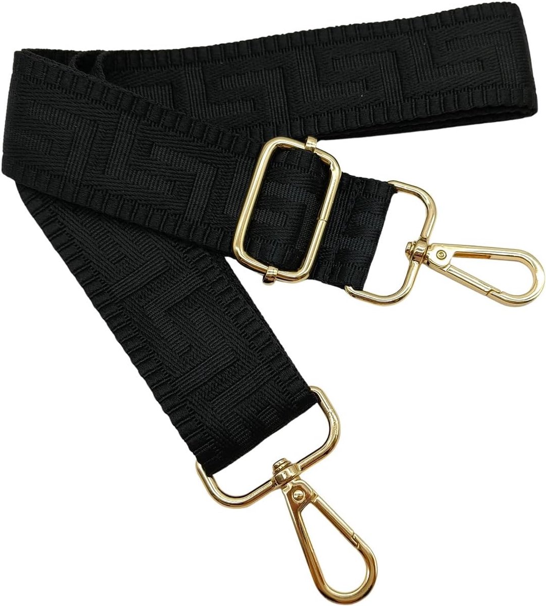 Schouderriem voor tassen, zwart, tasriemen om te wisselen, tasriem, breed met karabijnhaak, goud, 80-130 cm, draagtas, voor dames, schouderriem, handtas, 3,8 cm, 1301