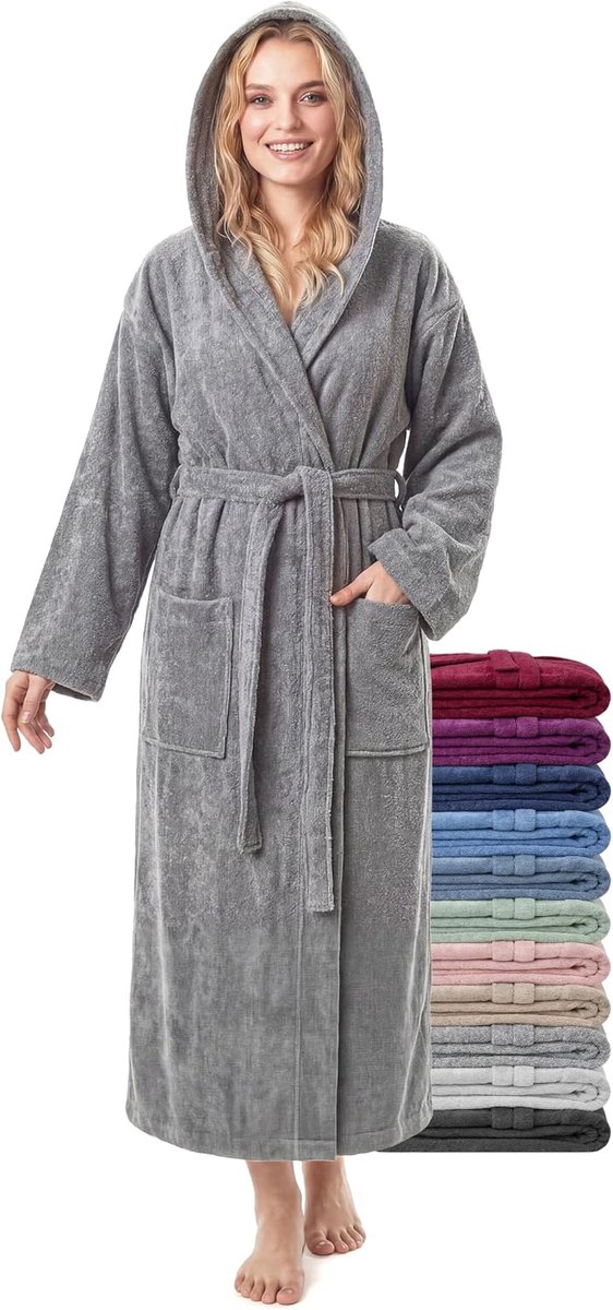 Badjas Enkellang Capuchon 100% Katoen 380 g/m² Sauna Spa