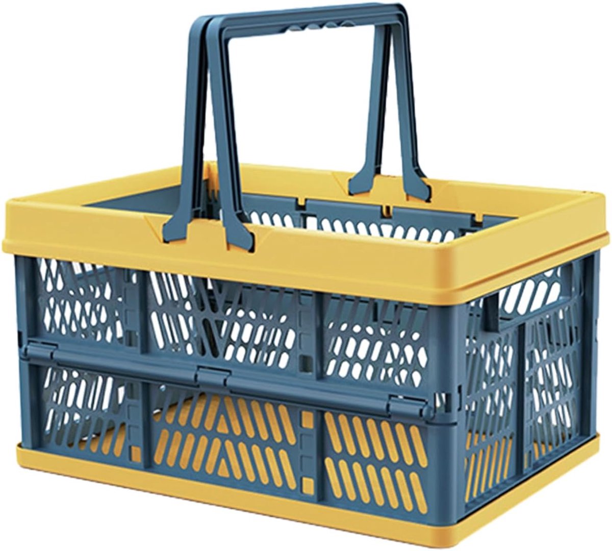 Opvouwbare dozen opvouwbare opbergdoos winkelwagen kunststof opbergdoos 30 x 20 x 15,5 cm voor keuken badkamer kantoor slaapkamer kast (murrisk blauw)