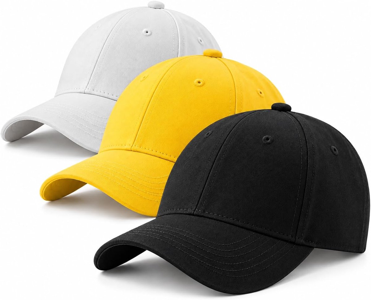3 Pack Baseball Cap voor Mannen Vrouwen 100% Katoen Baseball Cap Sport Casual Plain Zonnehoed Hoeden Messing Polo Stijl Klassiek