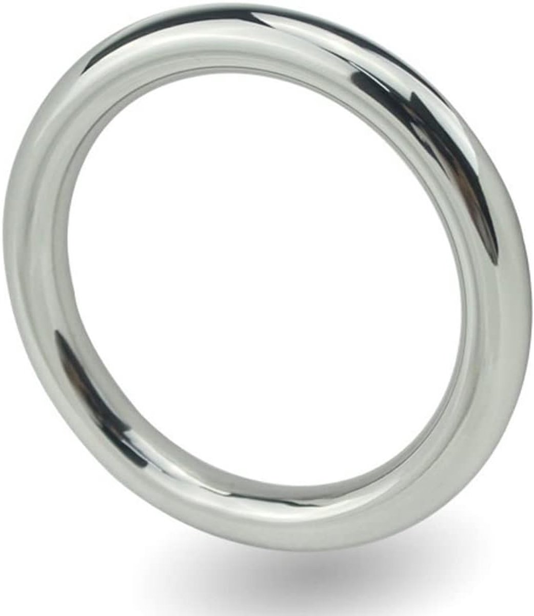 Penisringenset, roestvrij staal (40 mm, 45 mm, 50 mm), bondage, donut, cockring, cock, ring, metaal, cock, testikels, ring, erectiering, potenzring penispomp penismanchet (50 mm), zilver