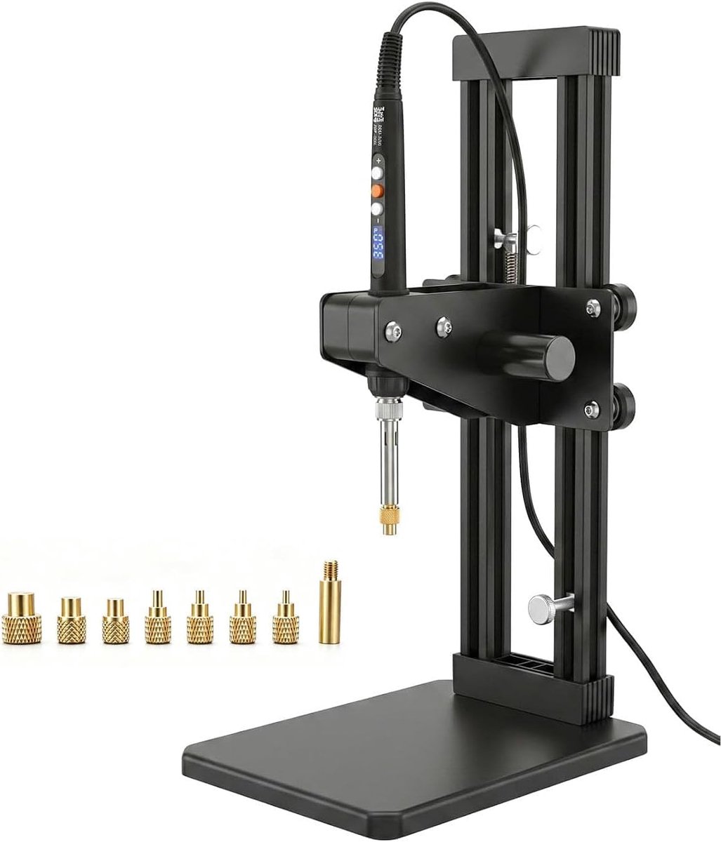 Warmtepersmachine, 210 mm invoeghoogte, Heat Set Tips M2-M8, Messing metrische gekartelde moeren, voor 3D-printen
