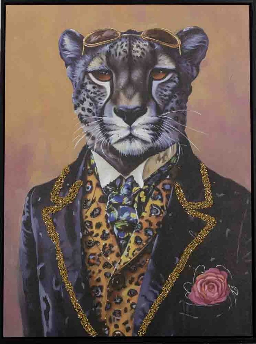 Schilderij fancy lion 60x80cm
