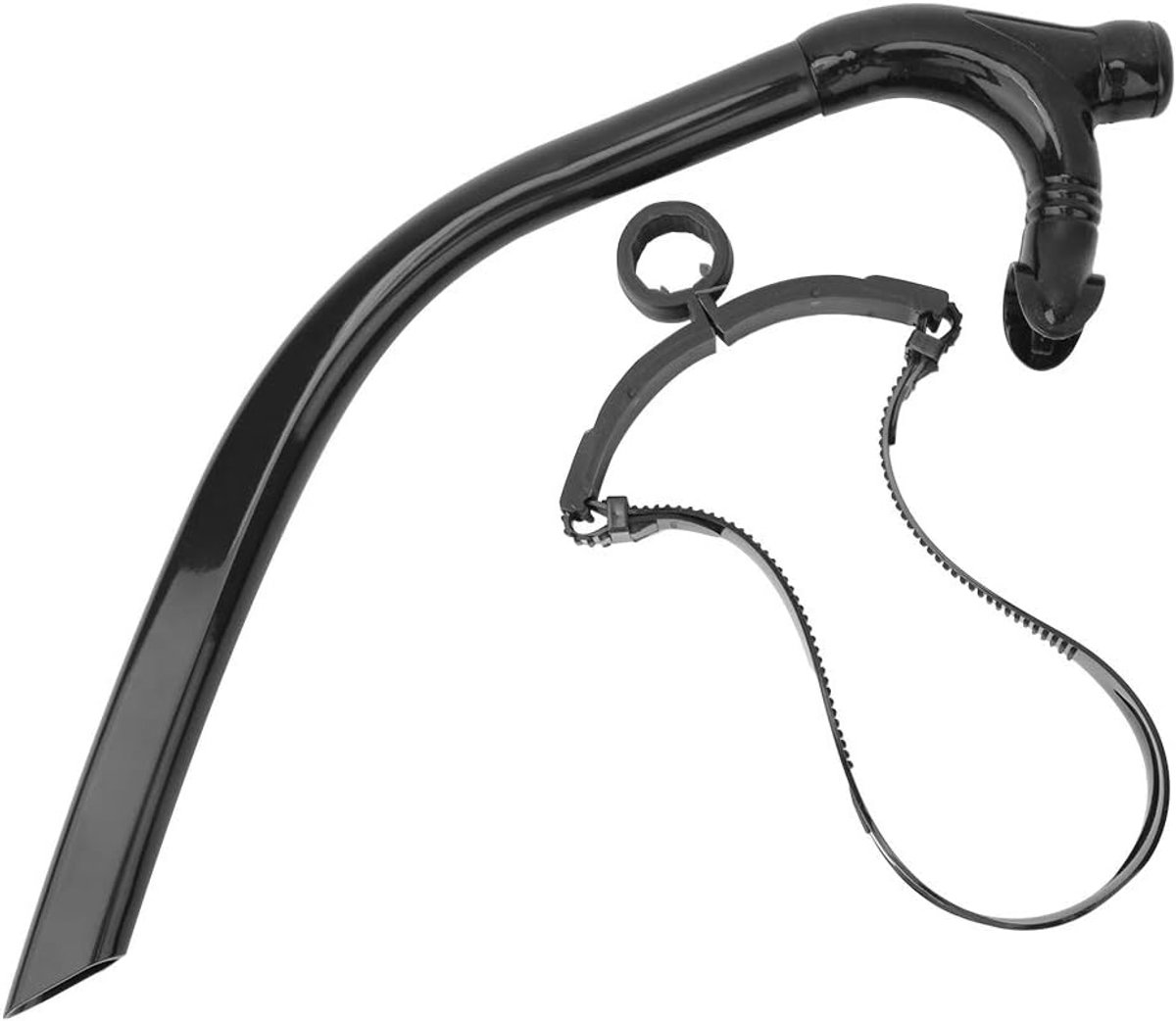 Siliconen voorste ademhalingsbuis professionele training voor volwassenen snorkelduikbuis voor zwemmen snorkelen duiken (zwart)