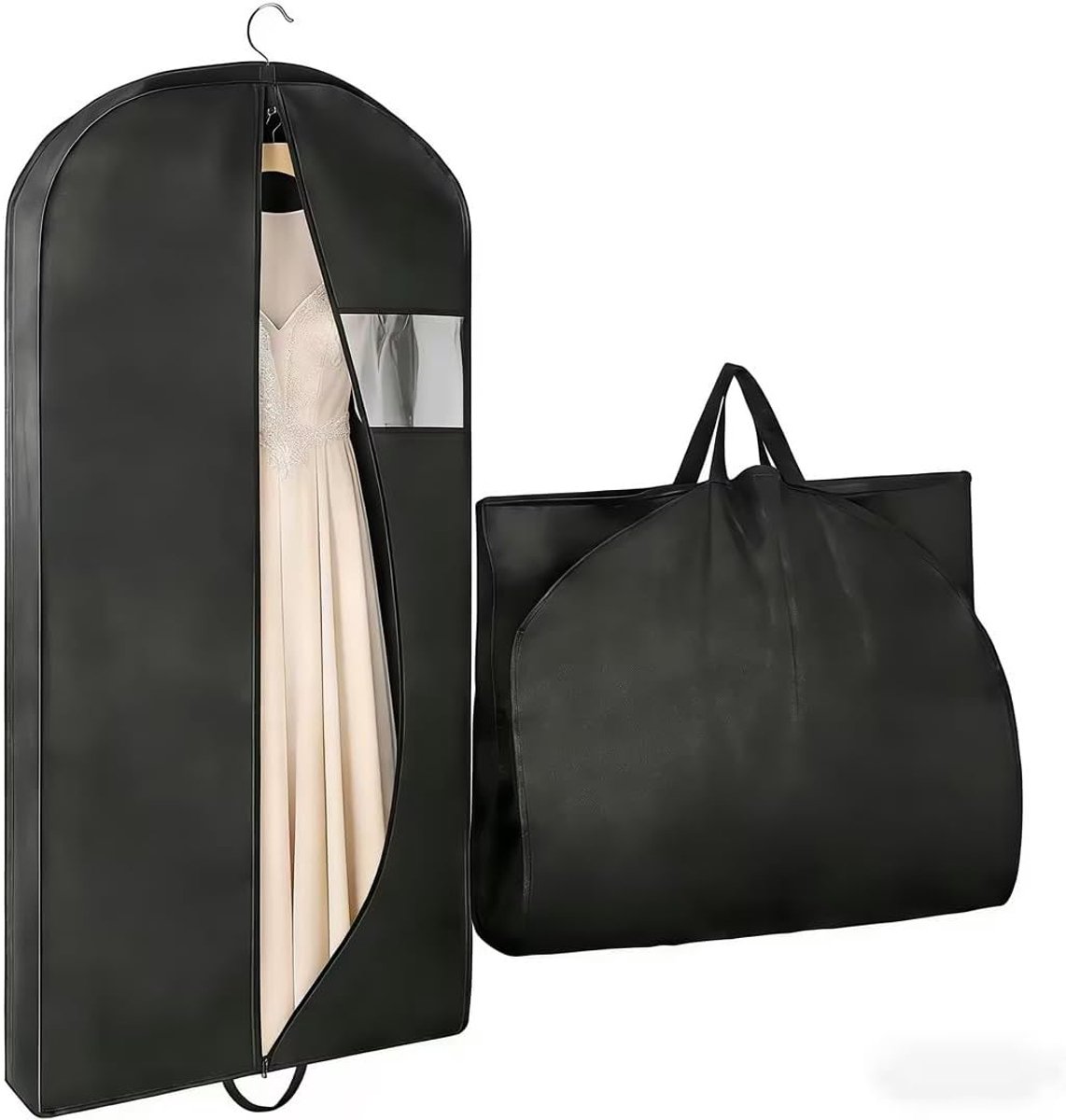 60 x 127 cm, opvouwbare kledingstandaard voor heren, kledingtas, kledingzak, stofdicht, voor pakken, overhemden en jassen, zwart