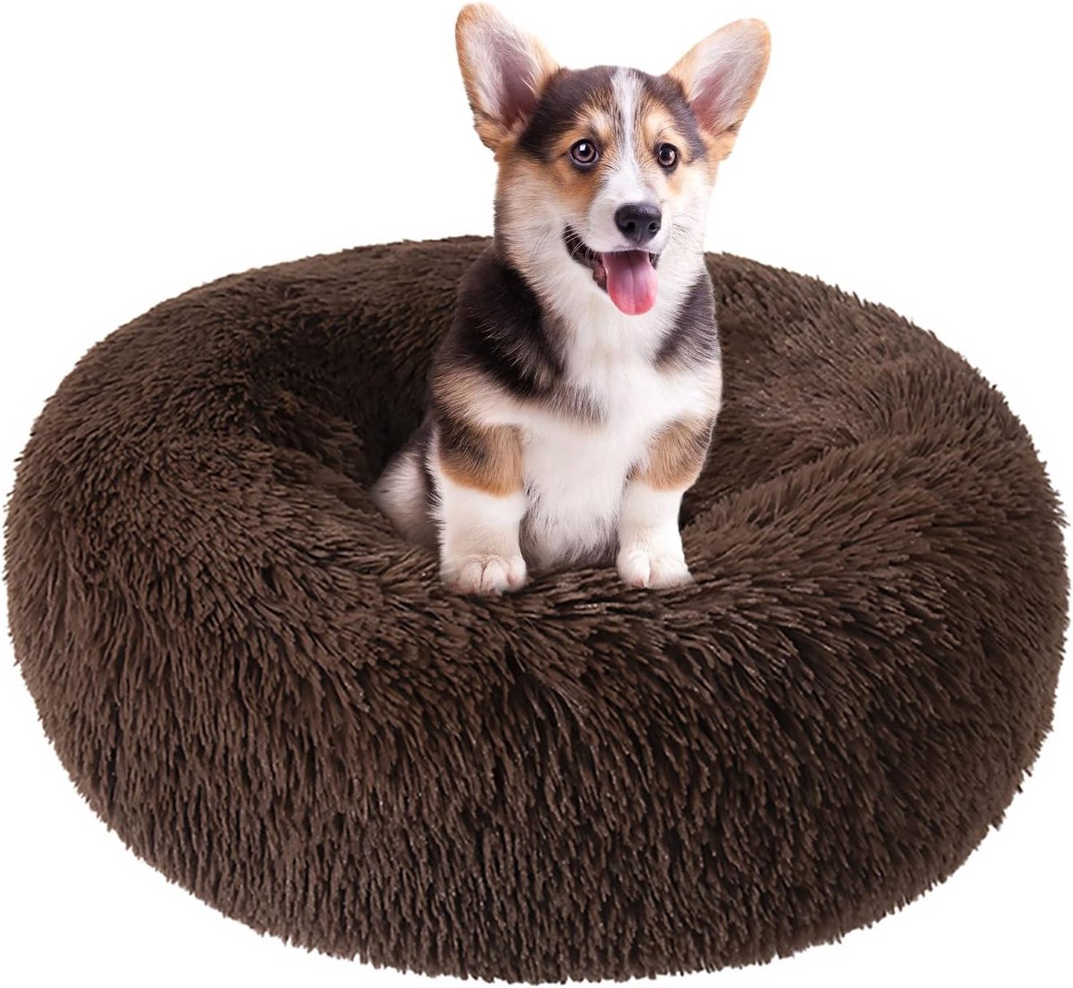Bed voor kleine, middelgrote en grote honden, 60 cm, rond, comfortabel en zacht huisdierbed met antislip onderkant